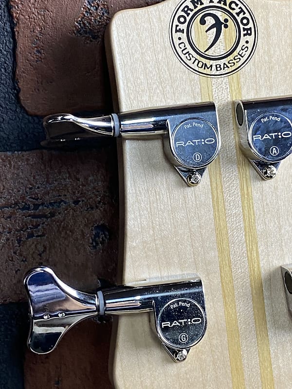 Form Factor Audio Wombat 4 Dark Red Burst 34" scale Flame maple Ratio tuners