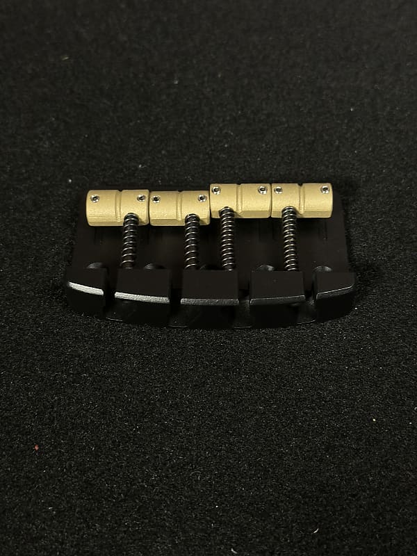AlBridge Parts F419Q 4-String Quick Release Bridge For Jazz Bass Or Precision Electric Bass Guitars Black (F419Q-B)