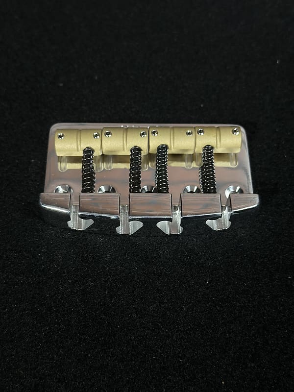 Fender Jazz Bass or Precision replacement AlBridge Parts F419QP 4-String Quick Release Bridge for Electric Bass Guitars (F419QP) - Polished