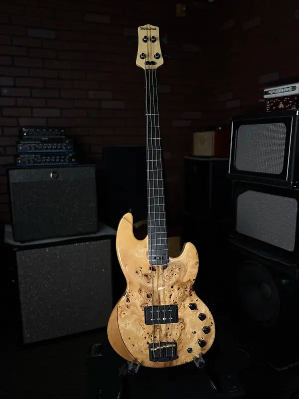 Form Factor Audio Wombat 4 String 34" Scale Fretless Bass Natural Burl Maple