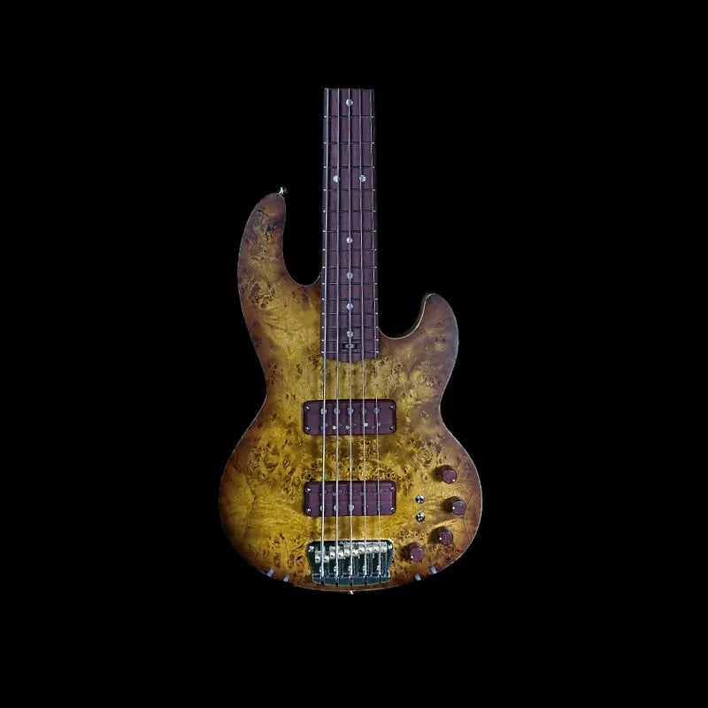 Form Factor Audio Wombat 35" bass, 5str, Light Ash with Maple Burl Top and Back, Gloss