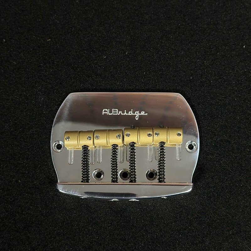 Sterling RAY4 by AlBridge Parts BSMM420 “MM Style” Bass 4-String Bridge For Sterling RAY4 SUB Polished