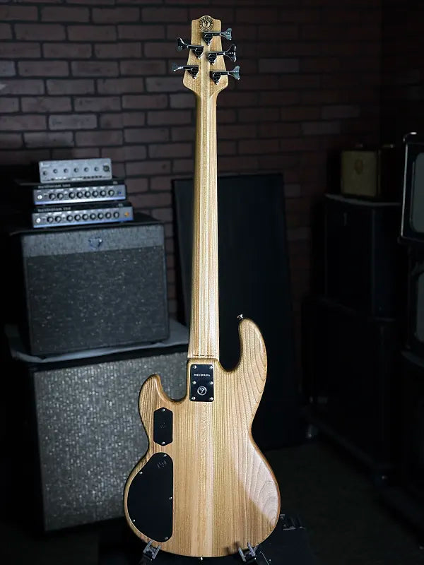 Form Factor Audio Wombat 35" bass, 5str, Light Ash with Maple Burl Top and Back, Gloss