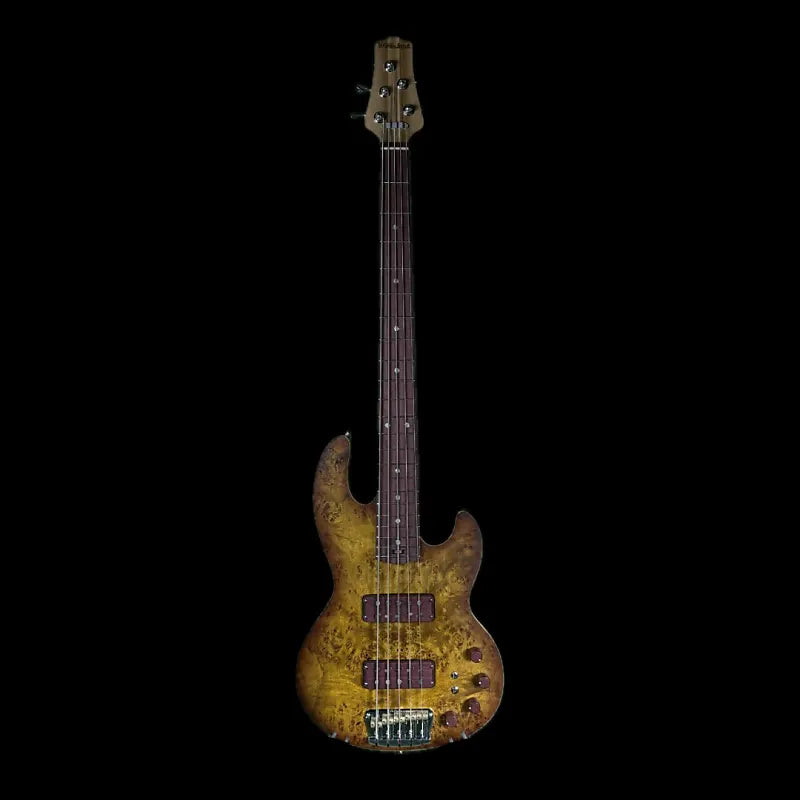 Form Factor Audio Wombat 35" bass, 5str, Light Ash with Maple Burl Top and Back, Gloss
