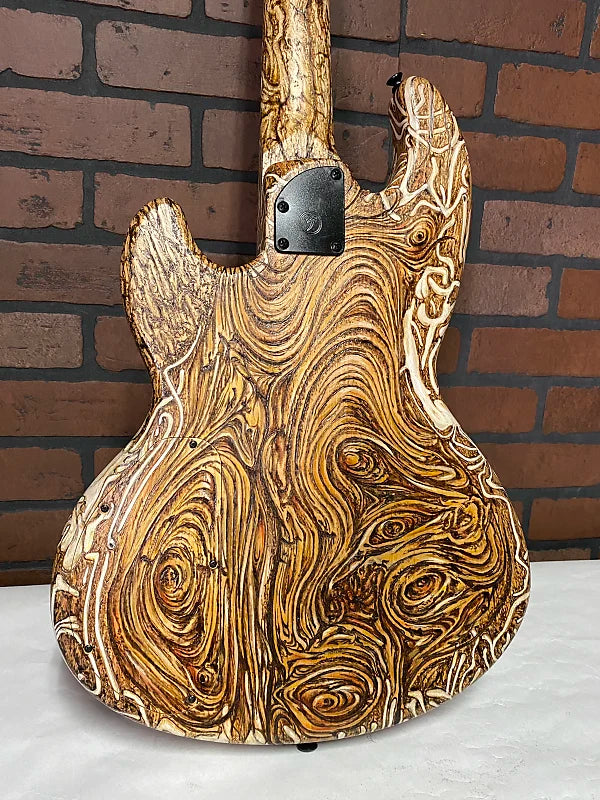 Short Scale bass Form Factor Audio Wombat Pyrographic 4-String Terminator Bass